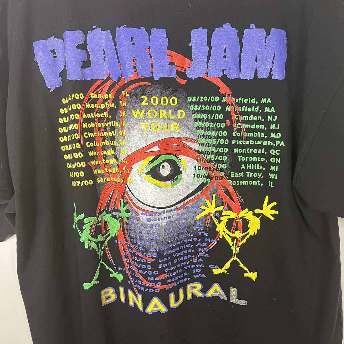 RARE Vintage Pearl Jam Shirt Binaural Tour 2000 Parking Lot RARE Vintage Pearl Jam Shirt Binaural Tour 2000 Parking Lot