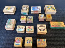 LOT OF 16 USED RUBBER STAMPS WOOD BACKED-ARTS  CRAFTS-BABY-HOLIDAY-BIRTHDAY