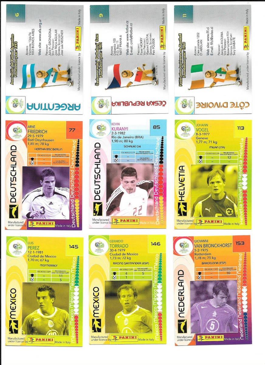 2006 Panini FIFA World Cup Germany '06 Soccer Football Cards - You