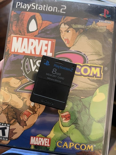 OEM Memory Card PS2 For Marvel vs Capcom 2 100% Unlocked 56 Character Data