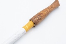 Zigarettenspitze ca 6 cm aus Natur Holz Flaches Mundst&uuml;ck 8 mm Zigarettenhalter