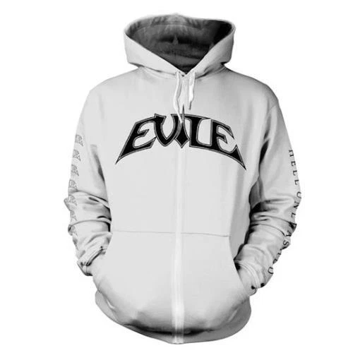 VETEMENTS EVILE: HELL UNLEASHED (BIANCO) Felpa con cappuccio e cerniera (XL)