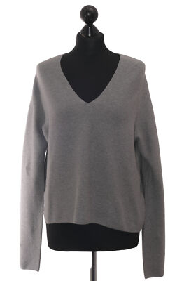Drykorn Linnie Womens Pullover Sweater XS Gray Short Lightweight V-Neck + Cashmere NEW