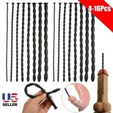 4/8/16Pcs Silicone Sound Penis Plug Urethral Stretcher Dilator Stopper Stuffer