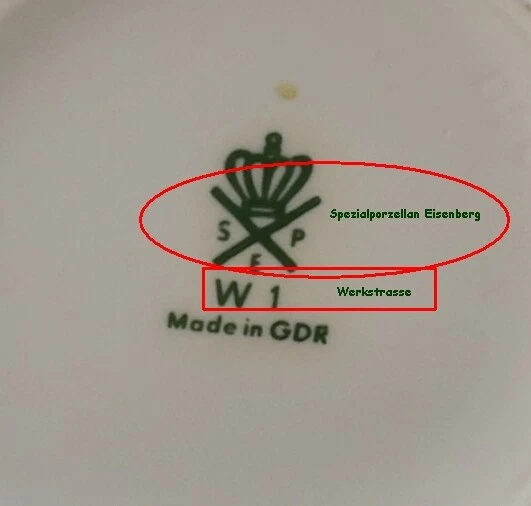 Teile z. Wahl MADONNA Eisenberg SPE (VEB Kahla) Perlmutt Nymphen kanne teller - Bild 3 von 3