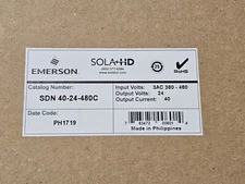 Emerson Industrial Automation SOLA HD  SDN 40-24-480C Power Supply