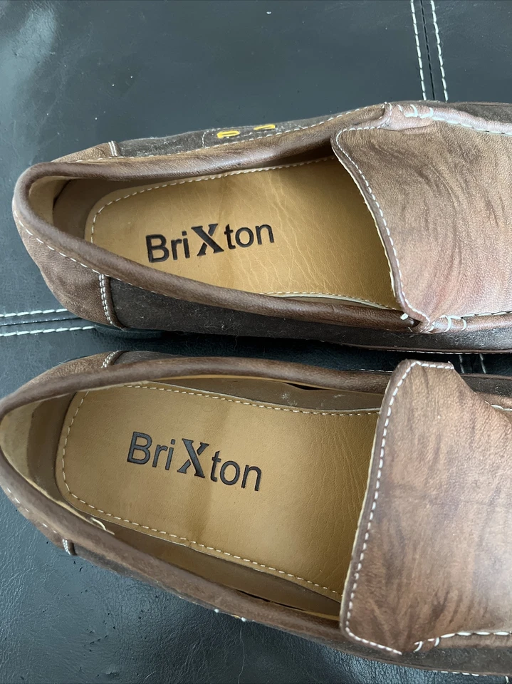 Men's BriXton Moccasin Comfort Slip On Loafers White 8.5 - Image 4 of 4