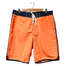 Tommy Hilfiger Men  s Board Shorts Swim Trunks Orange Navy Size 36 NWT