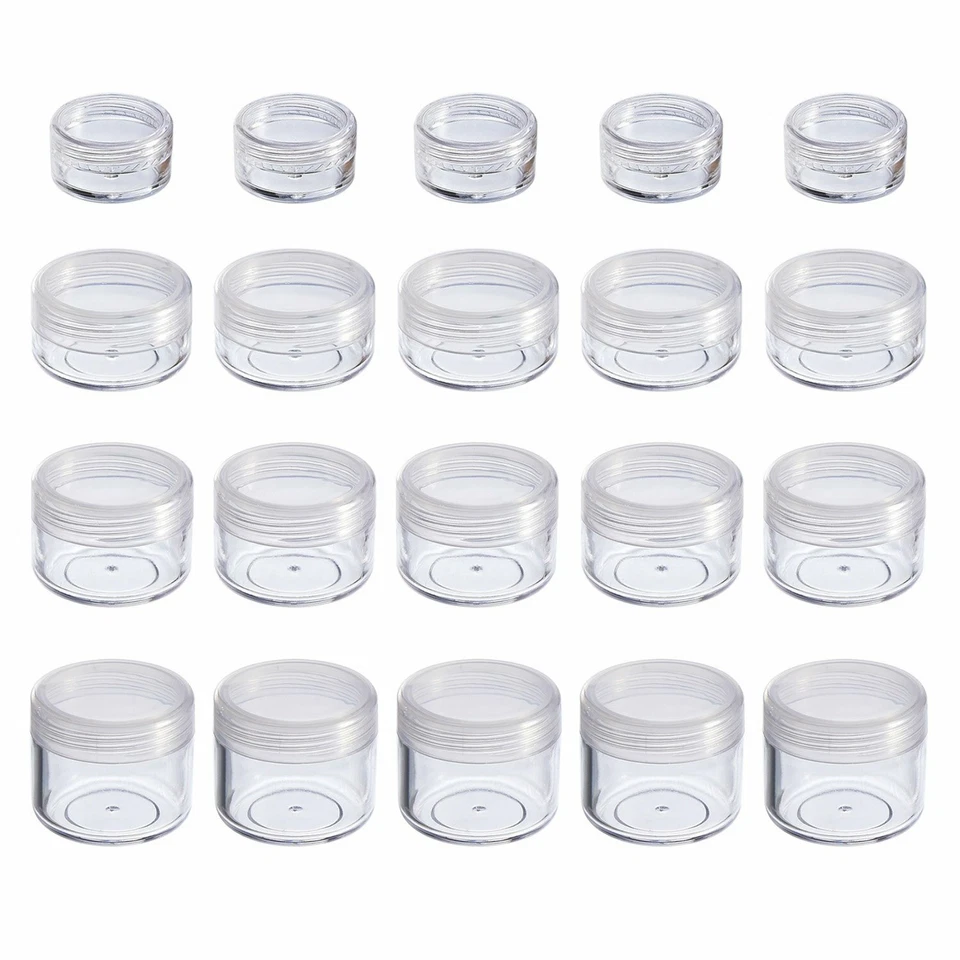 2/3/5/10/15/20g Empty Plastic Clear Cosmetic Jars Makeup Container Sample Pots - image 3 of 4