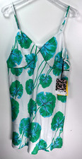 DVF  Target Dress Large Geranium Leaf Short Satin Slip Diane Von Furstenberg NEW