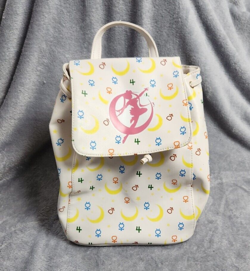Sailor Moon Icons Mini Backpack READ!! Crescent Moons Stars Guardians Anime Bag 