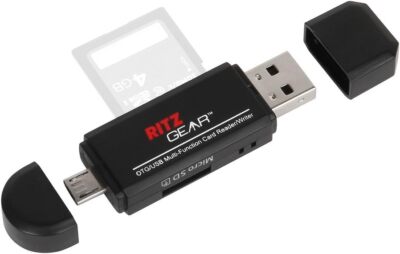 Ritz Gear OTG USB/Micro USB Multi-Function SD/Micro SD Card Reader/Writer for PC
