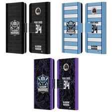 CUSTOM GLASGOW WARRIORS 2024/25 CREST KIT LEATHER BOOK CASE FOR MOTOROLA PHONES