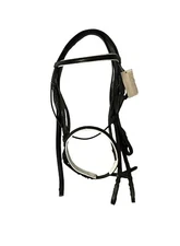 NEW Dressage Bridle Black English Leather Horse Padded Noseband Large Horse Size