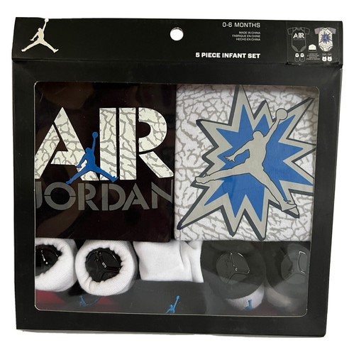 AIR JORDAN Infant BOYS 5-pc Gift set Bodysuits/Rompers, Booties & Cap 0-6 Months - 第 1/9 張圖片