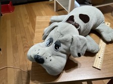 VINTAGE Tonka 18" Pound Puppies Gray Dog w/ Drk Brown Spots and Ears Collar