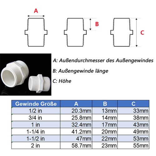 Weiß PVC Rohr Klebefitting Muffe Winkel T-Stück Kappe Kugelhahn Reduzierstück - Bild 6 von 26