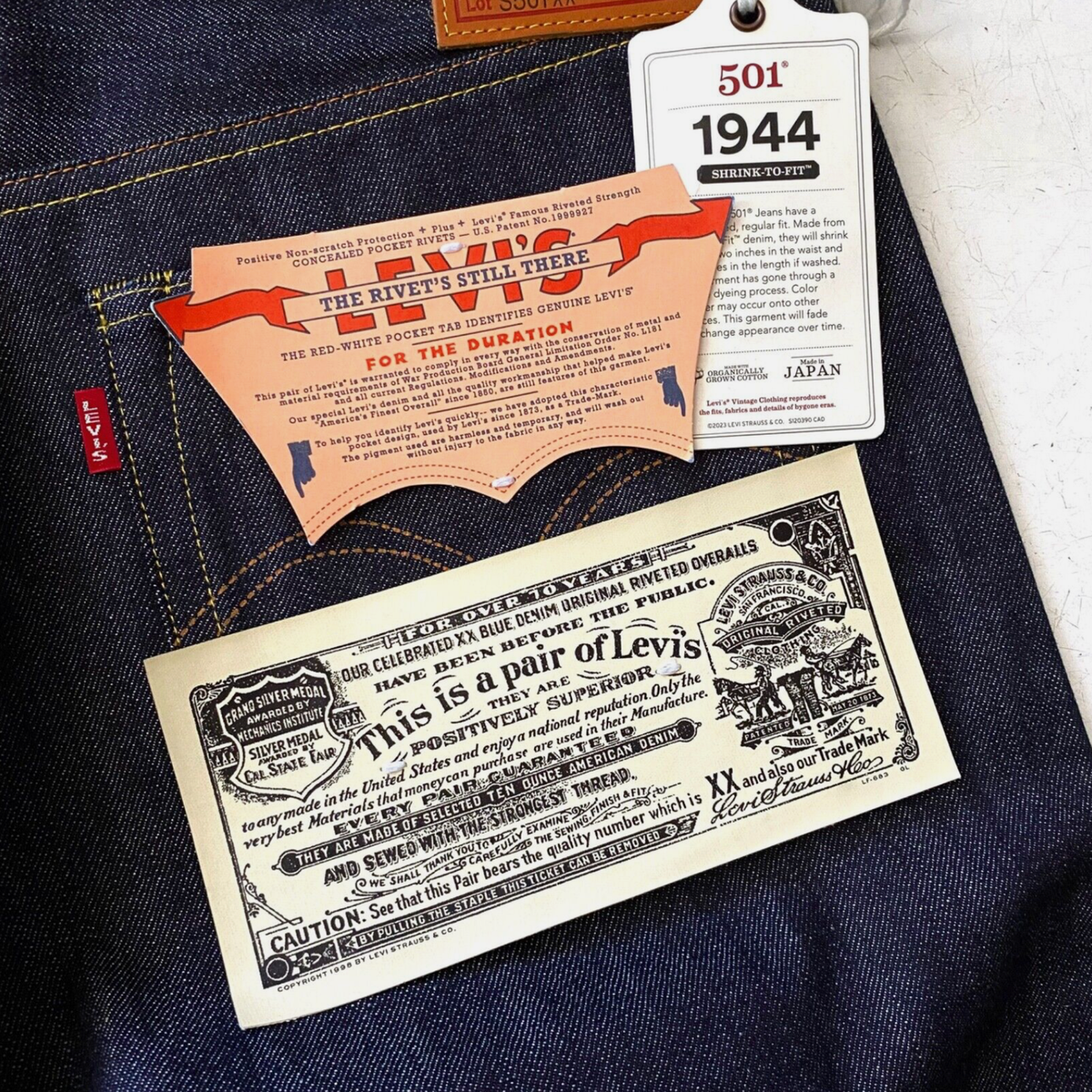 LEVI'S 1944 ® 501 xx Raw Selvedge Shrink-to-Fit LVC Vintage
