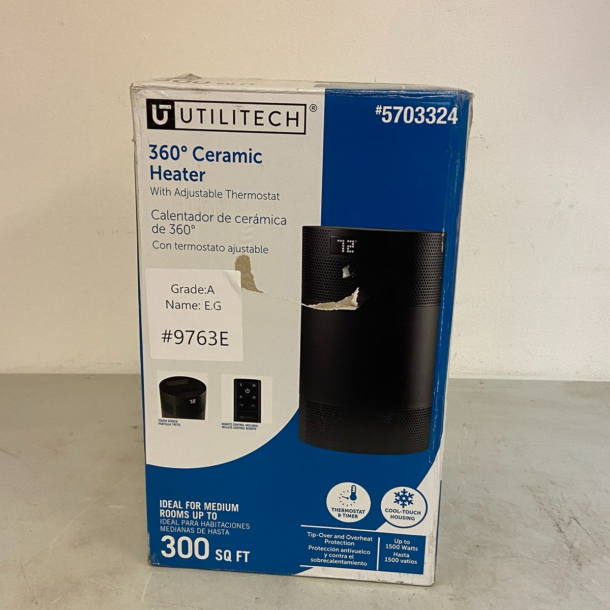 Utilitech 1500W Ceramic Tower Indoor Electric Space Heater