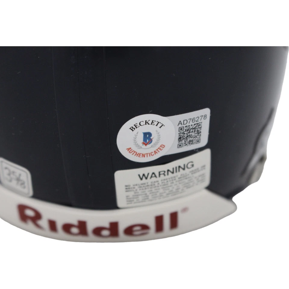 Mini casco Beckett 44184 réplica réplica de los Chicago Bears VSR4 autografiado por Rick Mirer Foto 4 de 4