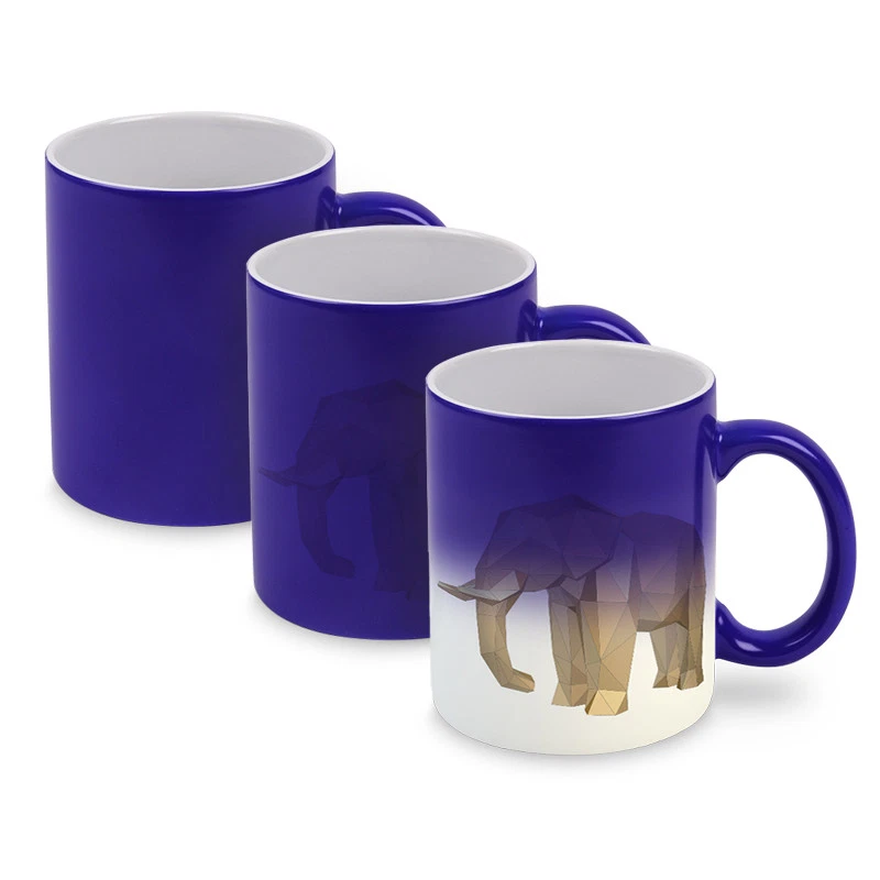 PRINTBOX 6x Zaubertassen Fototassen Sublimation Becher Magic Mug Farbwechseltasse - Blau