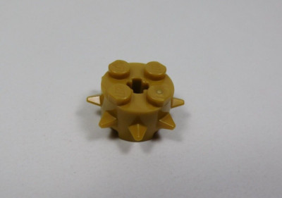 LEGO Pearl Gold Round 2x2 Brick w/ Cactus Spikes and Axle Hole P2