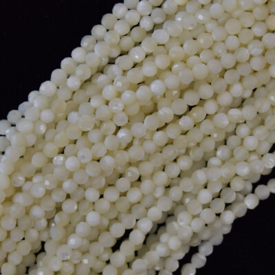Faceted White Mother Of Pearl MOP Round Beads 15.5'' Strand 3mm 4mm 6mm 8mm 10mm