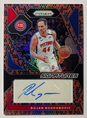 2023-24 Panini Prizm Bojan Bogdanovic Signatures Auto Snakeskin Prizm 07/15