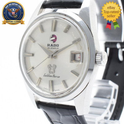 New Belt [Exc+5] Vintage RADO Golden Horse 11675/1 Silver Automatic Men's Watch