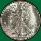 1945-S Walking Liberty Half Dollar Brilliant Uncirculated BU, Die Polish #41947