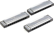 Fender Blues Deluxe Harmonica 3-pack with Case