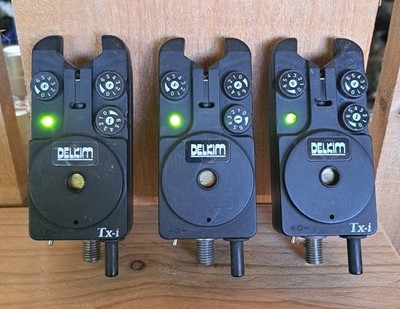 UNIT PRICE =  149.99 - Delkim TXI MK1 Old School Bite Alarms GREEN / GREEN Carp