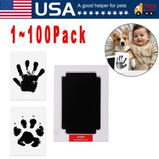 Baby Footprint Handprint Pet Paw Print Kit 4 Ink Pads 8 Imprint Cards Lot