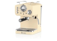 Image of Swan Retro Pump 1 1kW Espresso Coffee Machine - 1.2L Cream (SK22110CN)