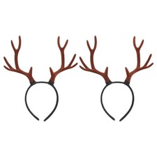 2 Pcs Realistic Deer Antlers Headband Reindeer Horns Costume Prop