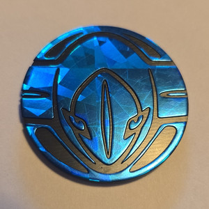 Pokémon TCG Flip Coin Poké Ball 1.5in Blue/Black Embossed Plastic Token