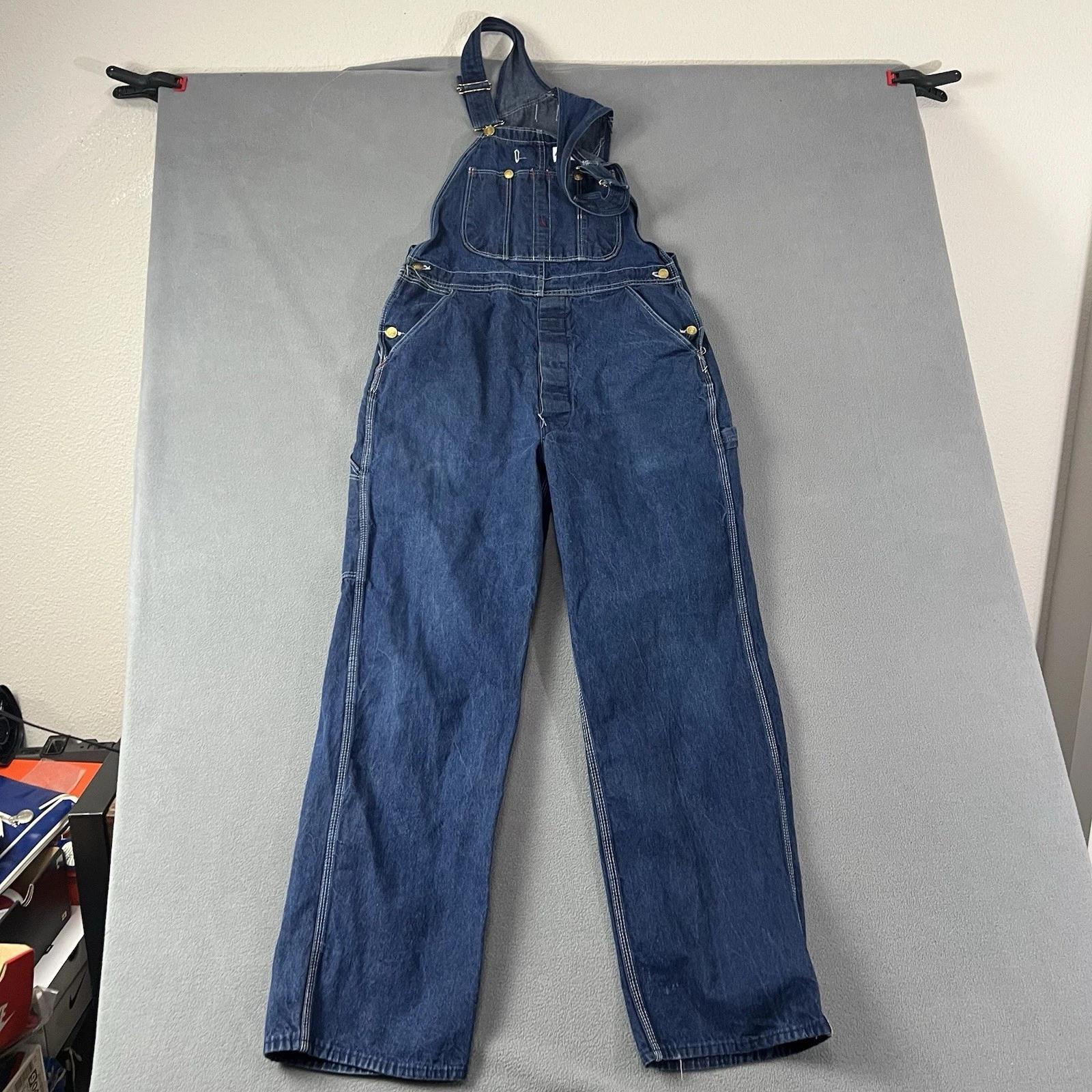Dickies Overalls Mens Size 34X32 Blue Bibs Outdoor Workwear Carpenter