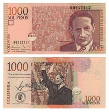 Colombia 1000 Pesos (11.6.2011) - Crowd cheering Gaitan/p456o UNC