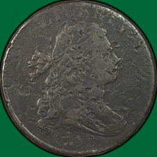1798 2nd Hair Style Draped Bust Large Cent Very Fine VF Coin, Damaged #32725