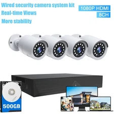 5MP 8CH DVR FHD 1080P Outdoor CCTV Home Security Camera System Kit Night Vision