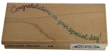 Stampendous Rubber Stamp Congratulations On Your Special Day Congrats Wave Words