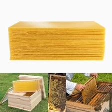 60pcs Bee Hive Foundation Sheets, 9" Langstroth Beehive Wax Foundation, Deep ...
