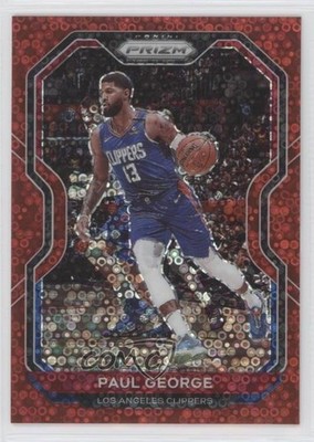 2020-21 Panini Prizm Fast Break Red Prizm 62/125 Paul George #14 0jp9