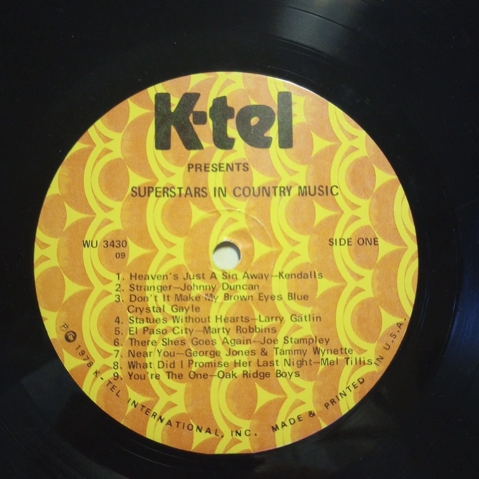 Super Stars in Country Music K-Tel WU 3430 33 RPM Vinyl Record LP Foto 4 de 4