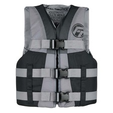 Full Throttle Teen Nylon Life Jacket - Grey/Black 112200-701-010-22 UPC 04331...