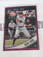 2018 Panini Donruss Optic Variation Aaron Judge #114 Purple Prizm Batting Stance