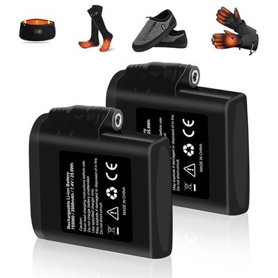7.4V 3500mAh Rechargeable Lithium-ion Battery Set for Heated Gloves Socks