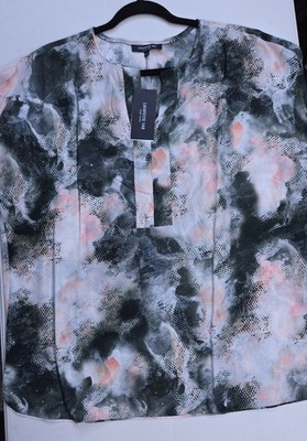 Lafayette 148 New York Abstract Multicolor Pullover Blouse Size L MBR40R-8442