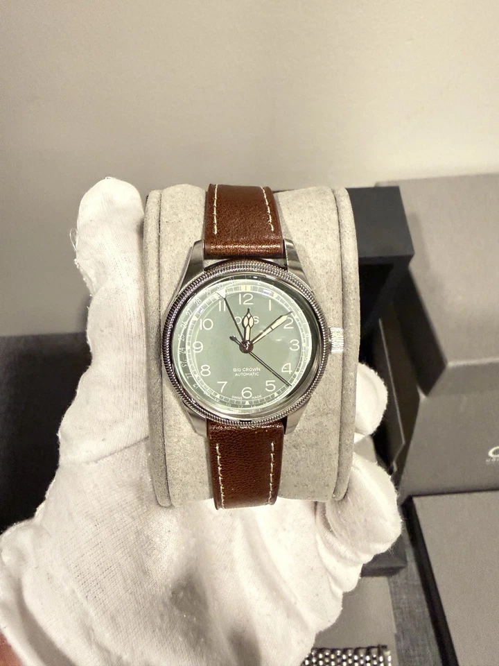 Puntero corona grande Oris 36 mm fecha Foto 3 de 4