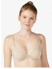 Joyspun Womens Smoothing T-Shirt Bra Underwired Lightly Lined Tan Size 42DD